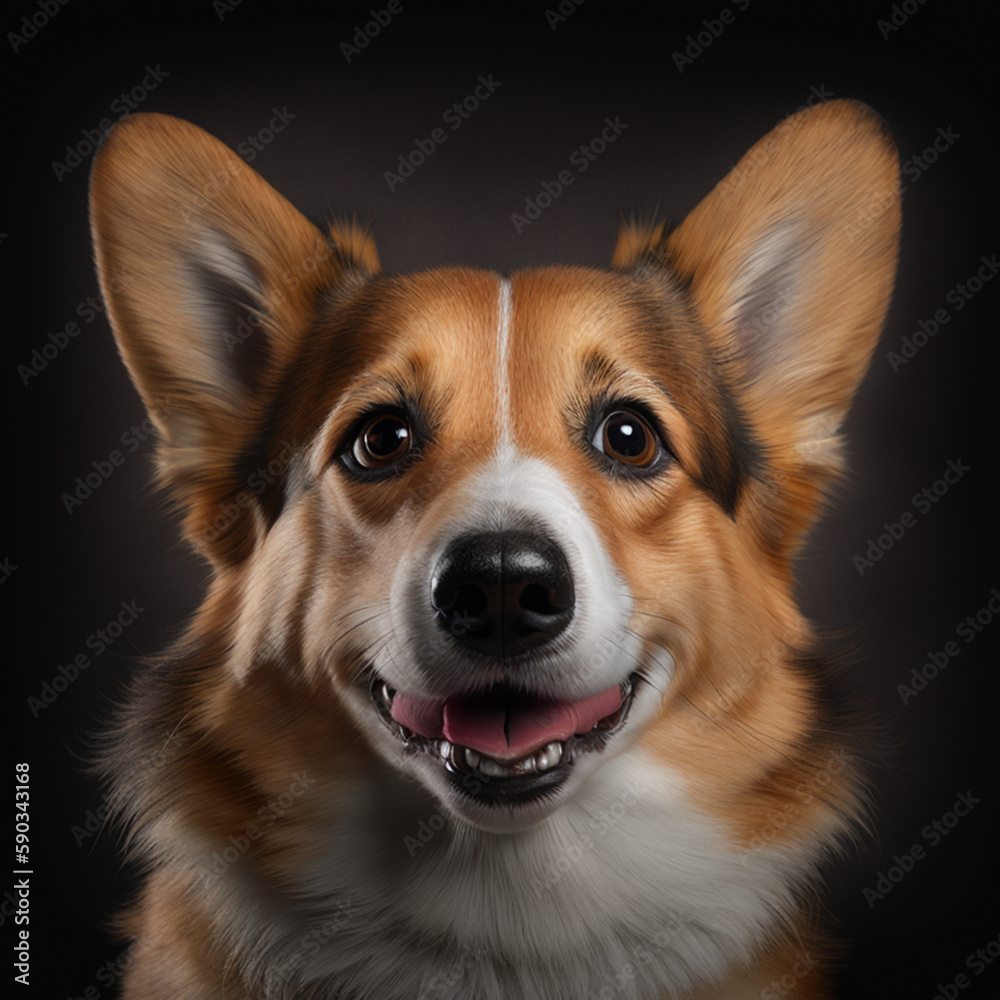 Poster portrait of a Pembroke Welsh Corgi dog