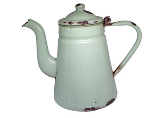 Antique Metal Teapot background.