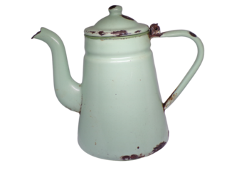 Antique Metal Teapot background.