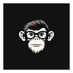 monkey geek logo vector editable