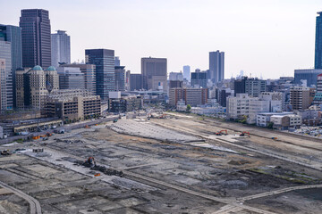 工事中の梅田北ヤード　大阪駅北地区の再開発地