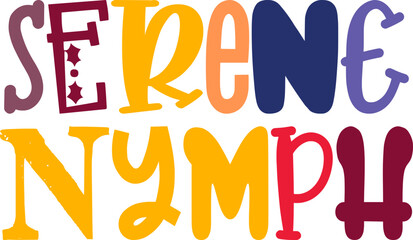Serene Nymph Hand Lettering Illustration for Packaging, Newsletter, Magazine, Label
