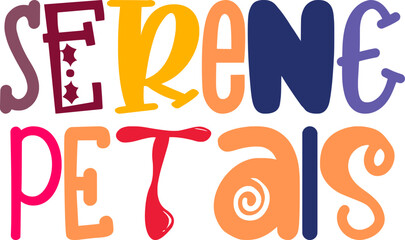 Serene Petals Calligraphy Illustration for Mug Design, Gift Card, Logo, Infographic