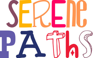 Serene Paths Calligraphy Illustration for T-Shirt Design, Packaging, Infographic, Sticker 