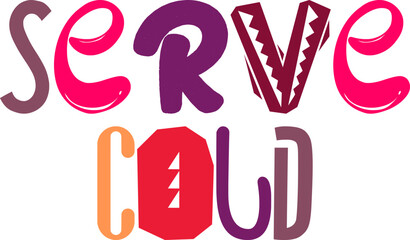 Serve Cold Calligraphy Illustration for Logo, Sticker , Decal, Packaging