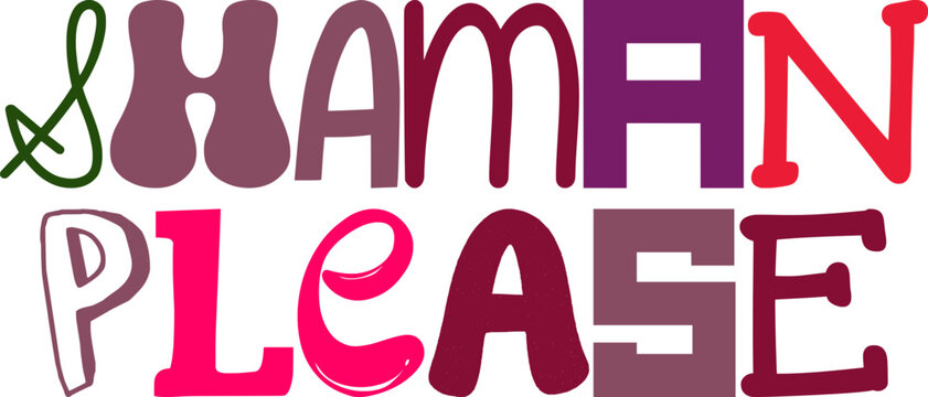 Shaman Please Calligraphy Illustration for Motion Graphics, Bookmark , Gift Card, Banner