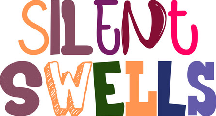 Silent Swells Typography Illustration for Brochure, Icon, Banner, Infographic