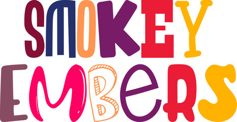 Smokey Embers Calligraphy Illustration for Newsletter, Label, Poster, Magazine