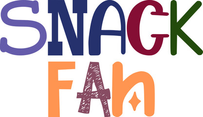 Snack Fan Typography Illustration for Motion Graphics, Postcard , Packaging, Infographic