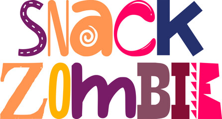 Snack Zombie Hand Lettering Illustration for Icon, Logo, Mug Design, Packaging