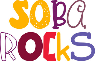 Soba Rocks Calligraphy Illustration for Motion Graphics, Icon, Label, Banner