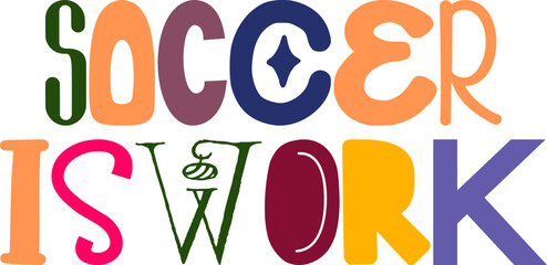Soccer Iswork Calligraphy Illustration for Brochure, Icon, Social Media Post, Decal