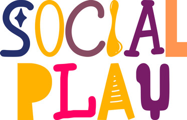 Social Play Calligraphy Illustration for Magazine, Motion Graphics, Logo, Mug Design