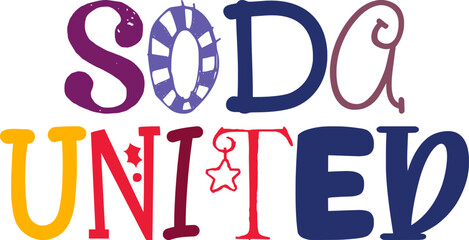 Soda United Hand Lettering Illustration for Presentation , Bookmark , Book Cover, Flyer