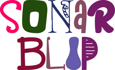 Sonar Blip Typography Illustration for Stationery, Bookmark , Postcard , Presentation 