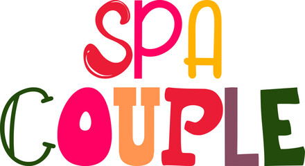 Spa Couple Typography Illustration for Flyer, Bookmark , Infographic, Newsletter