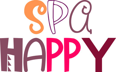 Spa Happy Hand Lettering Illustration for Logo, Packaging, Social Media Post, Banner