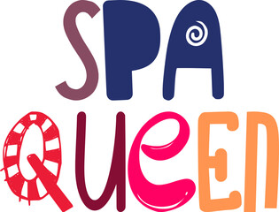 Naklejka na ściany i meble Spa Queen Hand Lettering Illustration for Logo, Icon, Magazine, Mug Design