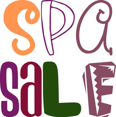 Spa Sale Hand Lettering Illustration for Label, Infographic, Bookmark , T-Shirt Design