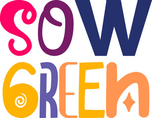 Sow Green Typography Illustration for Brochure, Logo, Icon, Poster