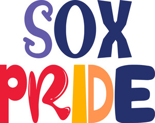 Sox Pride Hand Lettering Illustration for Presentation , Bookmark , Decal, Social Media Post