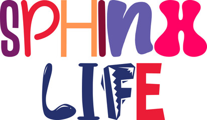 Sphinx Life Calligraphy Illustration for Banner, Packaging, Decal, Gift Card
