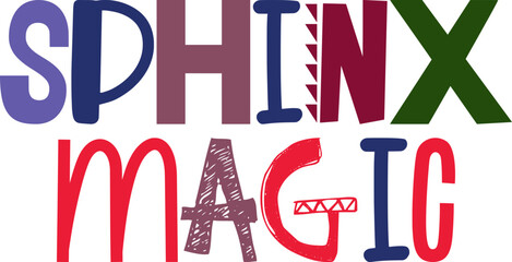 Sphinx Magic Calligraphy Illustration for Flyer, Bookmark , Decal, Icon