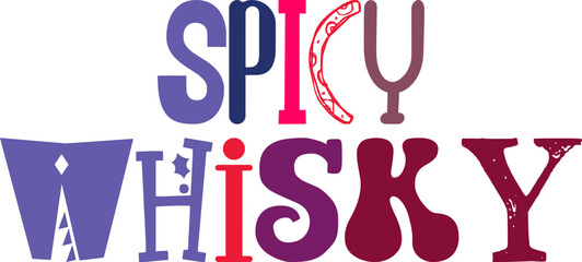 Spicy Whisky Calligraphy Illustration for Postcard , Stationery, Motion Graphics, Gift Card