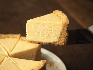 small piece of New York cheesecake