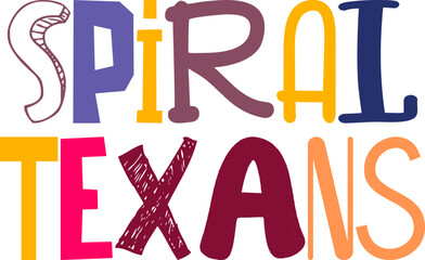 Spiral Texans Calligraphy Illustration for Infographic, Newsletter, Packaging, Icon