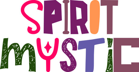 Spirit Mystic Typography Illustration for Stationery, Icon, Postcard , Packaging