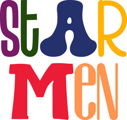 Star Men Typography Illustration for Gift Card, Brochure, Stationery, Presentation 