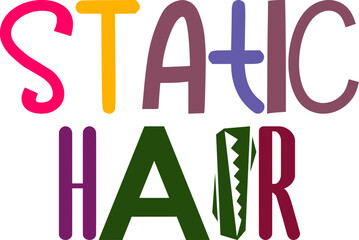 Static Hair Typography Illustration for Postcard , Stationery, Logo, Social Media Post