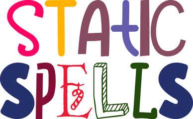 Static Spells Calligraphy Illustration for Mug Design, Social Media Post, Logo, Poster
