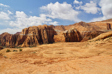 Landscape views along the Petrified Sand Dunes Trail at Snow Canyon State Park, Utah