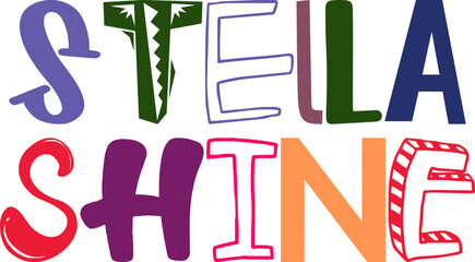 Stella Shine Calligraphy Illustration for Brochure, T-Shirt Design, Bookmark , Packaging