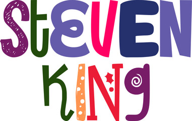 Steven King Calligraphy Illustration for Banner, Sticker , Presentation , Stationery