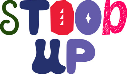 Stood Up Calligraphy Illustration for Stationery, Brochure, Motion Graphics, Decal