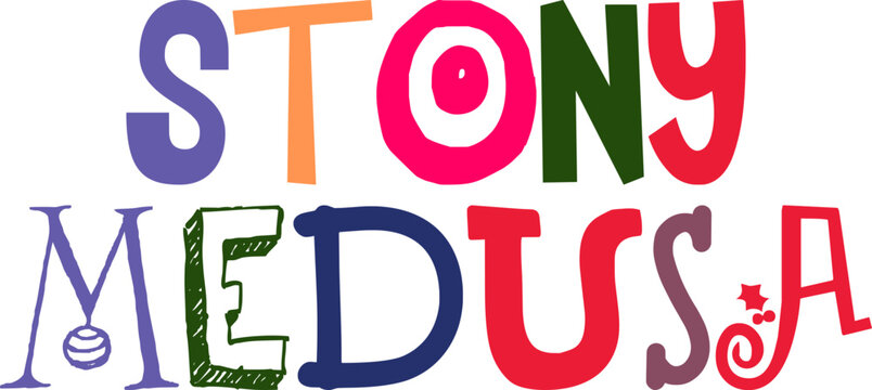 Stony Medusa Hand Lettering Illustration for Brochure, Social Media Post, Magazine, Decal