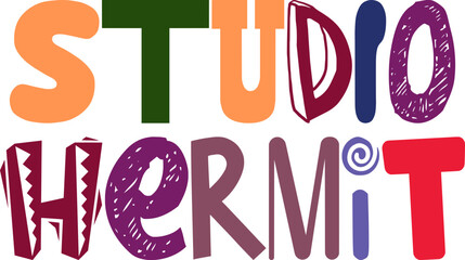 Studio Hermit Calligraphy Illustration for Brochure, Gift Card, Sticker , Packaging