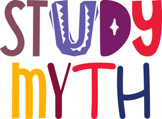 Study Myth Calligraphy Illustration for Poster, Label, Sticker , Icon