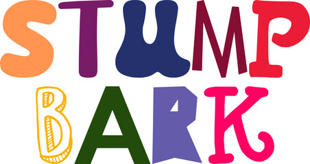 Stump Bark Typography Illustration for Icon, Banner, Postcard , Stationery
