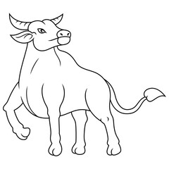 Cartoon buffalo isolated on white background