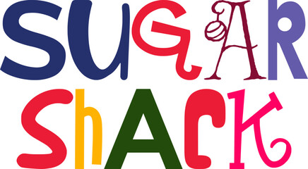 Sugar Shack Typography Illustration for Stationery, Sticker , Presentation , Logo