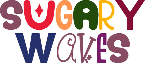Sugary Waves Calligraphy Illustration for Icon, Packaging, Presentation , Brochure