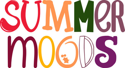Summer Moods Calligraphy Illustration for Gift Card, Label, Presentation , Postcard 