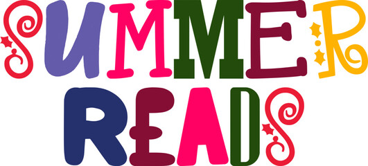 Summer Reads Calligraphy Illustration for Poster, Flyer, Infographic, Stationery