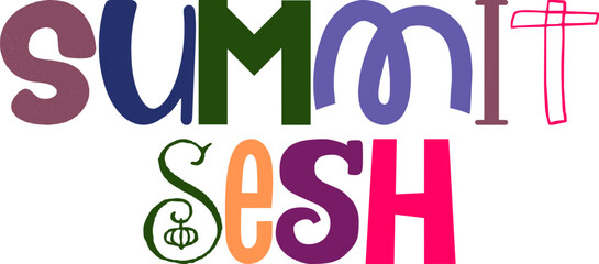 Summit Sesh Hand Lettering Illustration for Stationery, Logo, Label, Postcard 