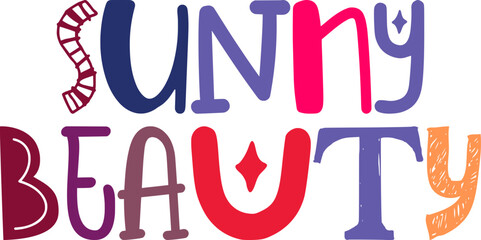 Sunny Beauty Hand Lettering Illustration for Logo, Bookmark , Stationery, Infographic