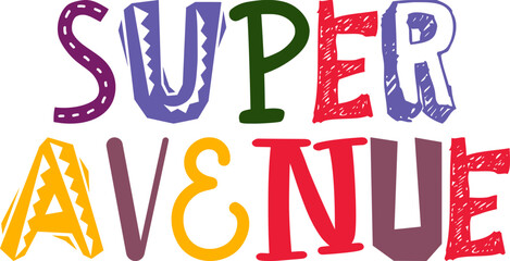 Super Avenue Typography Illustration for Motion Graphics, Sticker , Icon, Label